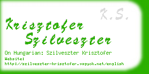 krisztofer szilveszter business card